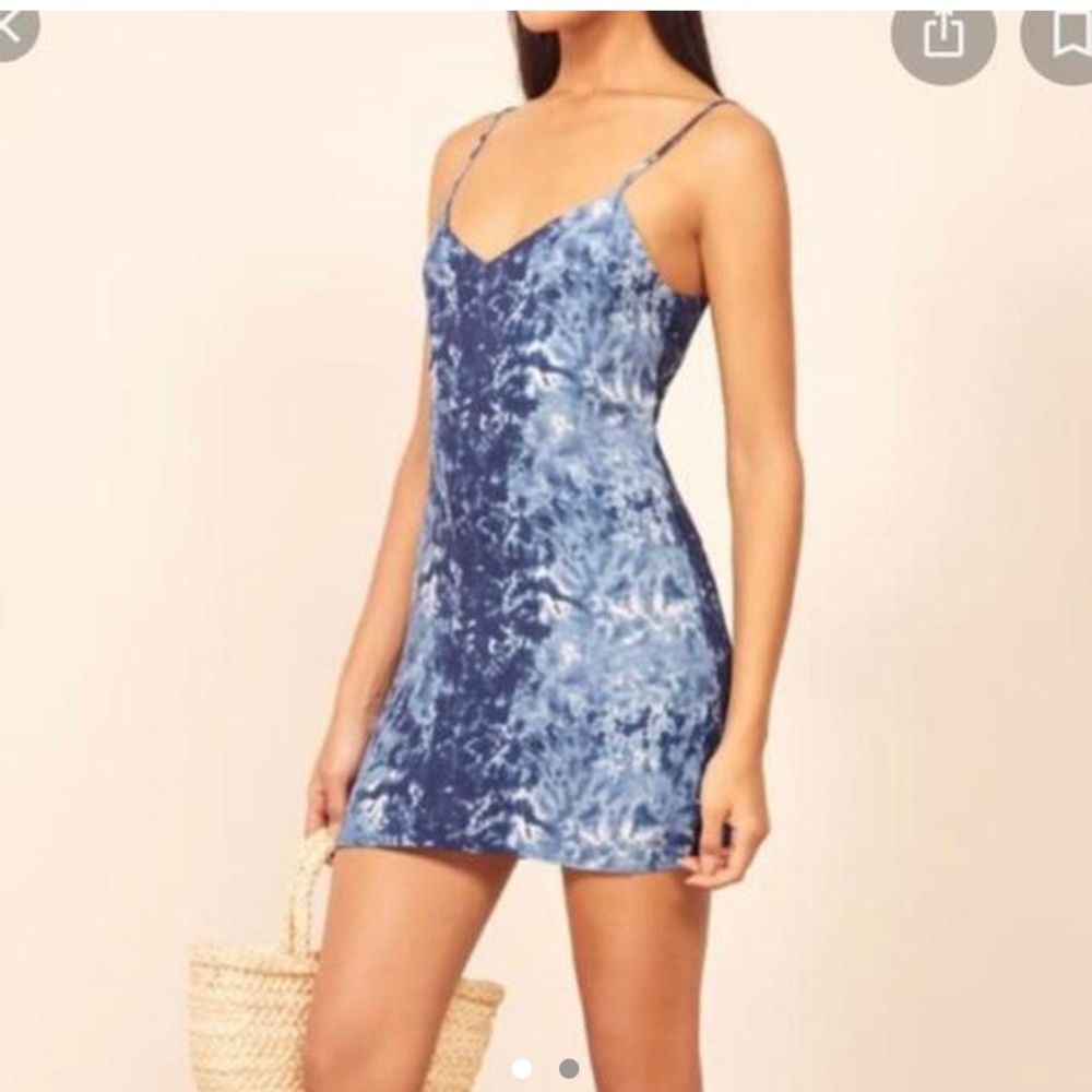 Reformation blue Tie Dye Dress